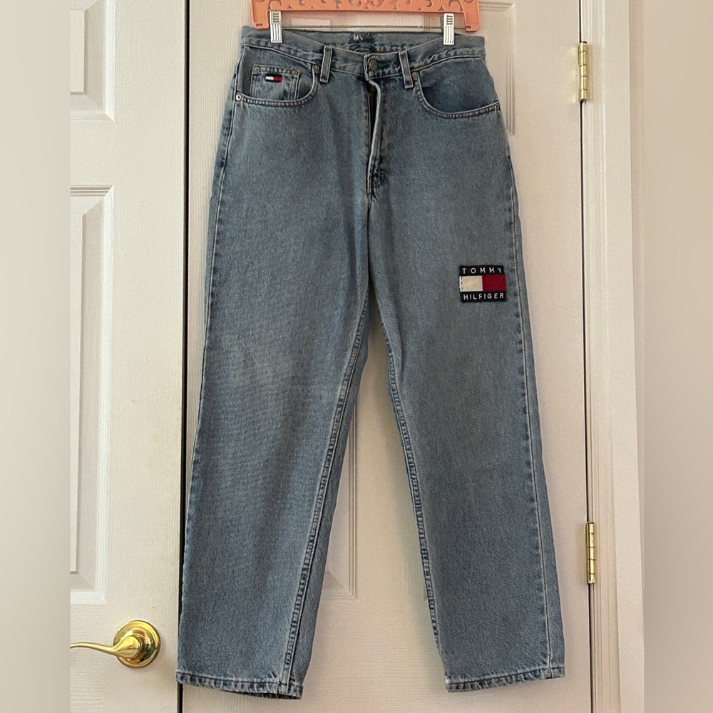 vintage Tommy Hilfiger Light Blue Denim Jeans Logo Patch Y2K men’s 28